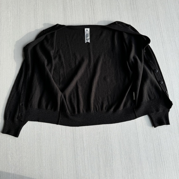 MOSSIMO SUPPLY CO. Cardigan Cropped Knit Sweater S Black Sparkly Button Front - Picture 7 of 15